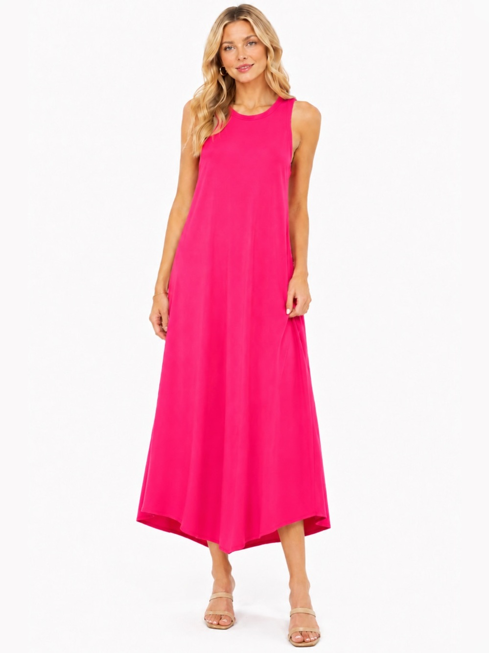 NWOT Zenana Outfitters Size Small Womens Pink Asymmetrical High-Low Sundress